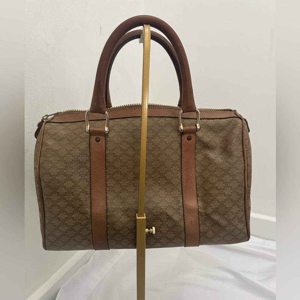 Celine Brown Macadam Canvas Handbag - Picture 4 of 14